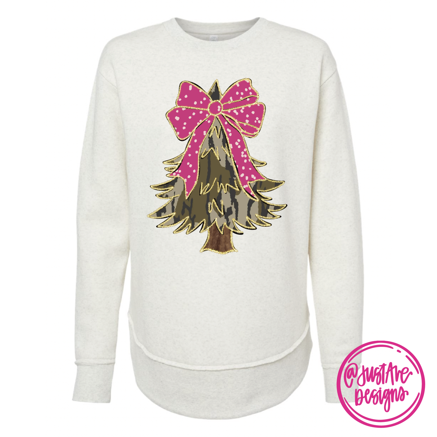 Pink Coquette Camouflage Christmas Tree Sweatshirt