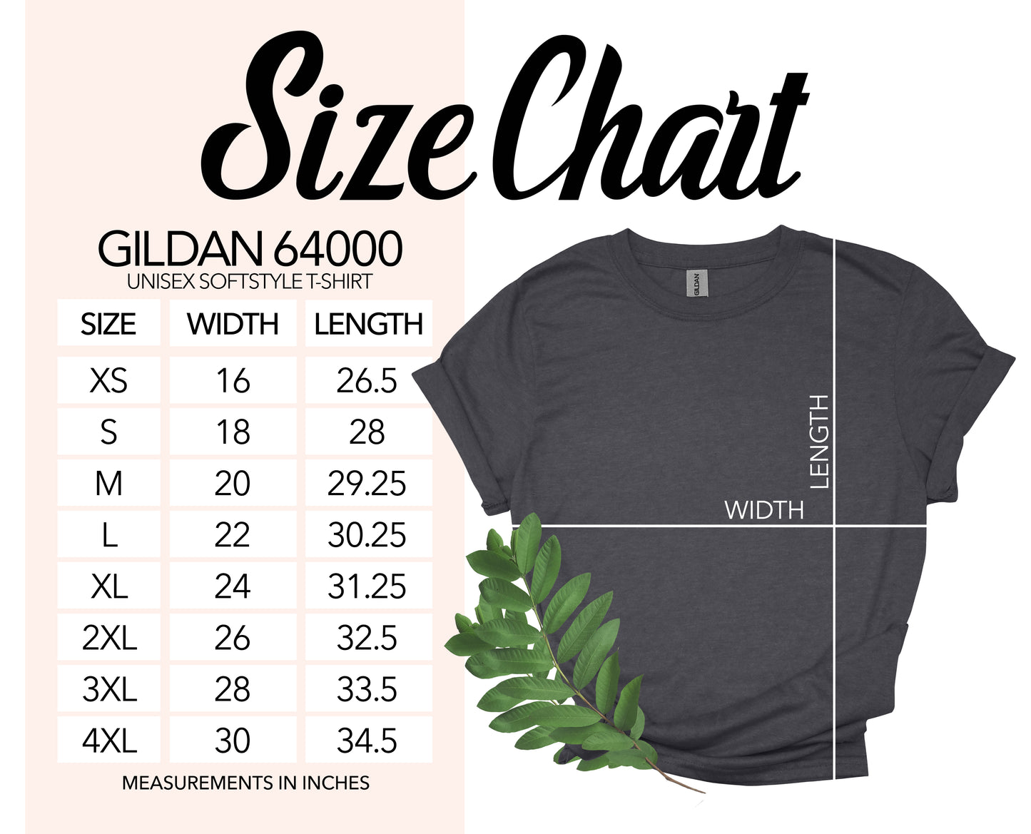 Gildan G640 Shirt Size Chart