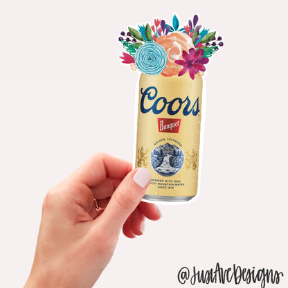 Floral Beer Can Sticker